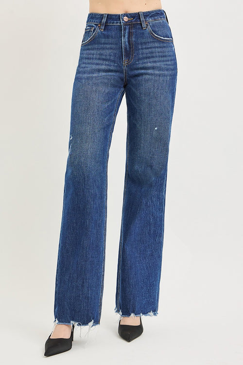 4WAY STRETCH HIGH RISE STRAIGHT LEG JEANS