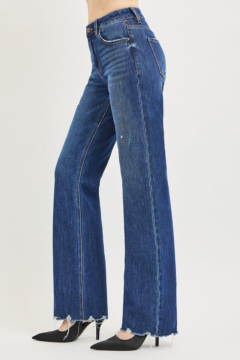 4WAY STRETCH HIGH RISE STRAIGHT LEG JEANS