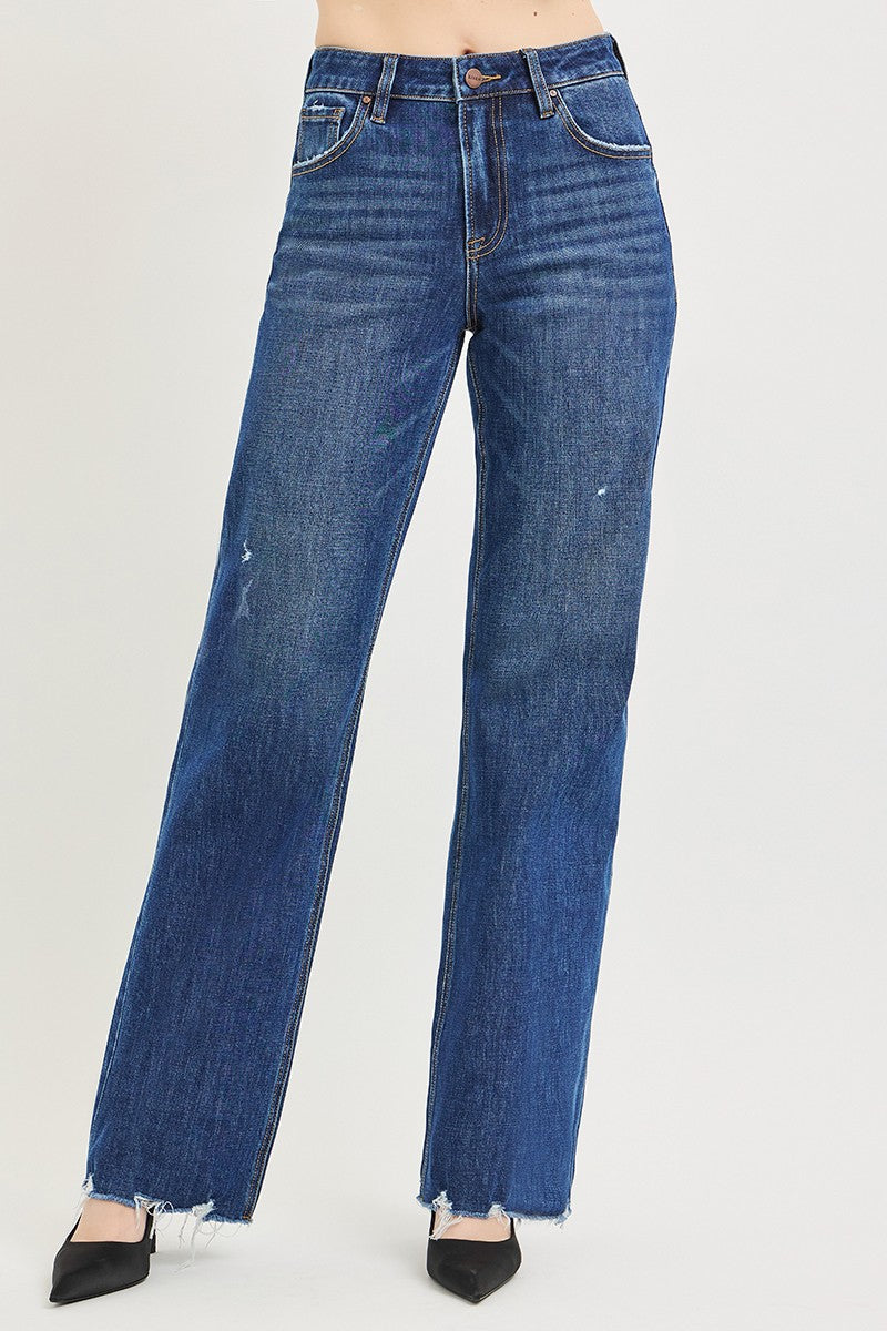 4WAY STRETCH HIGH RISE STRAIGHT LEG JEANS