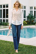 4WAY STRETCH HIGH RISE STRAIGHT LEG JEANS