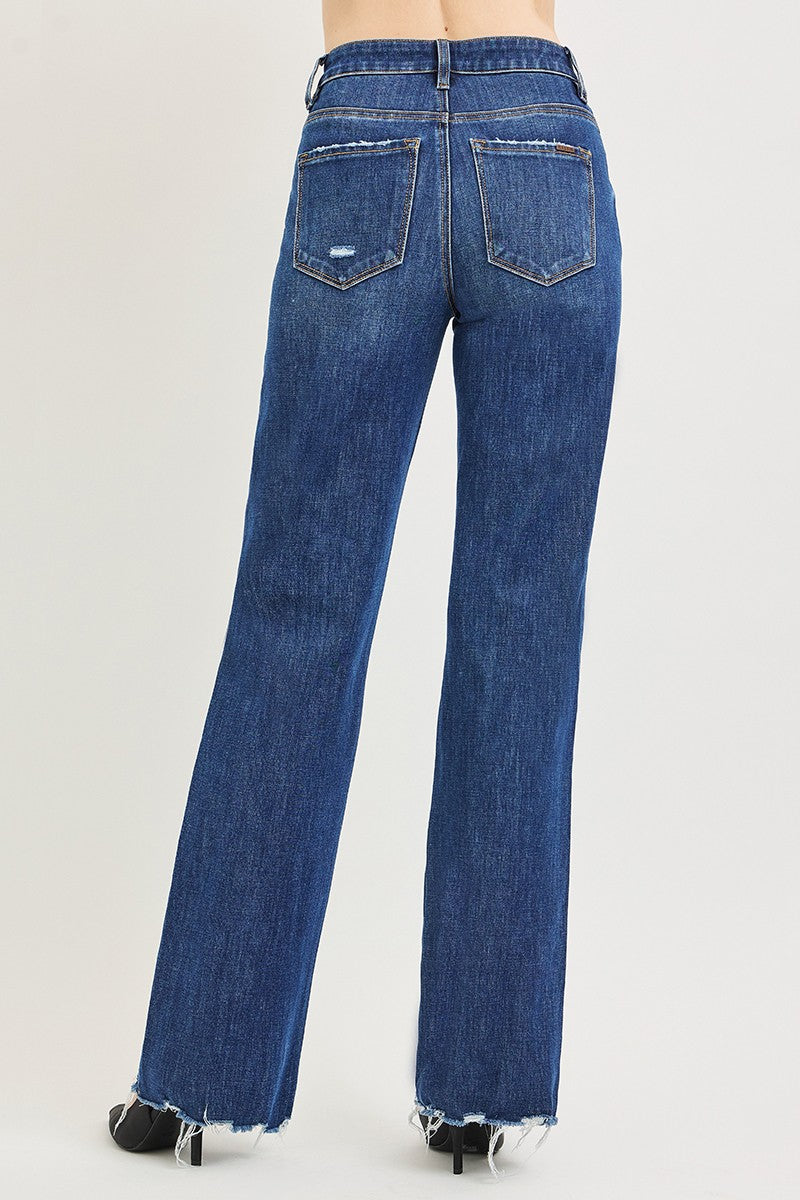 4WAY STRETCH HIGH RISE STRAIGHT LEG JEANS