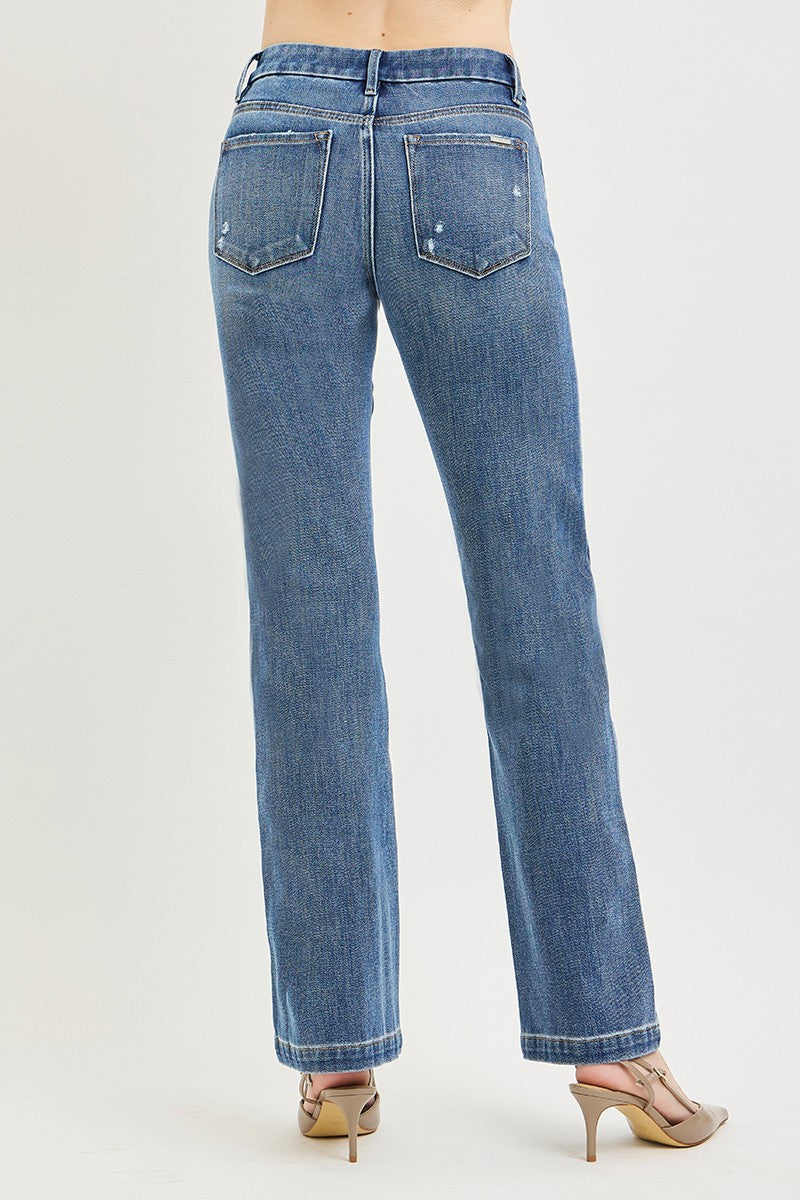 TUMMY CONTROL 4WAY STRETCH MID RISE STRAIGHT CREASE LINE
