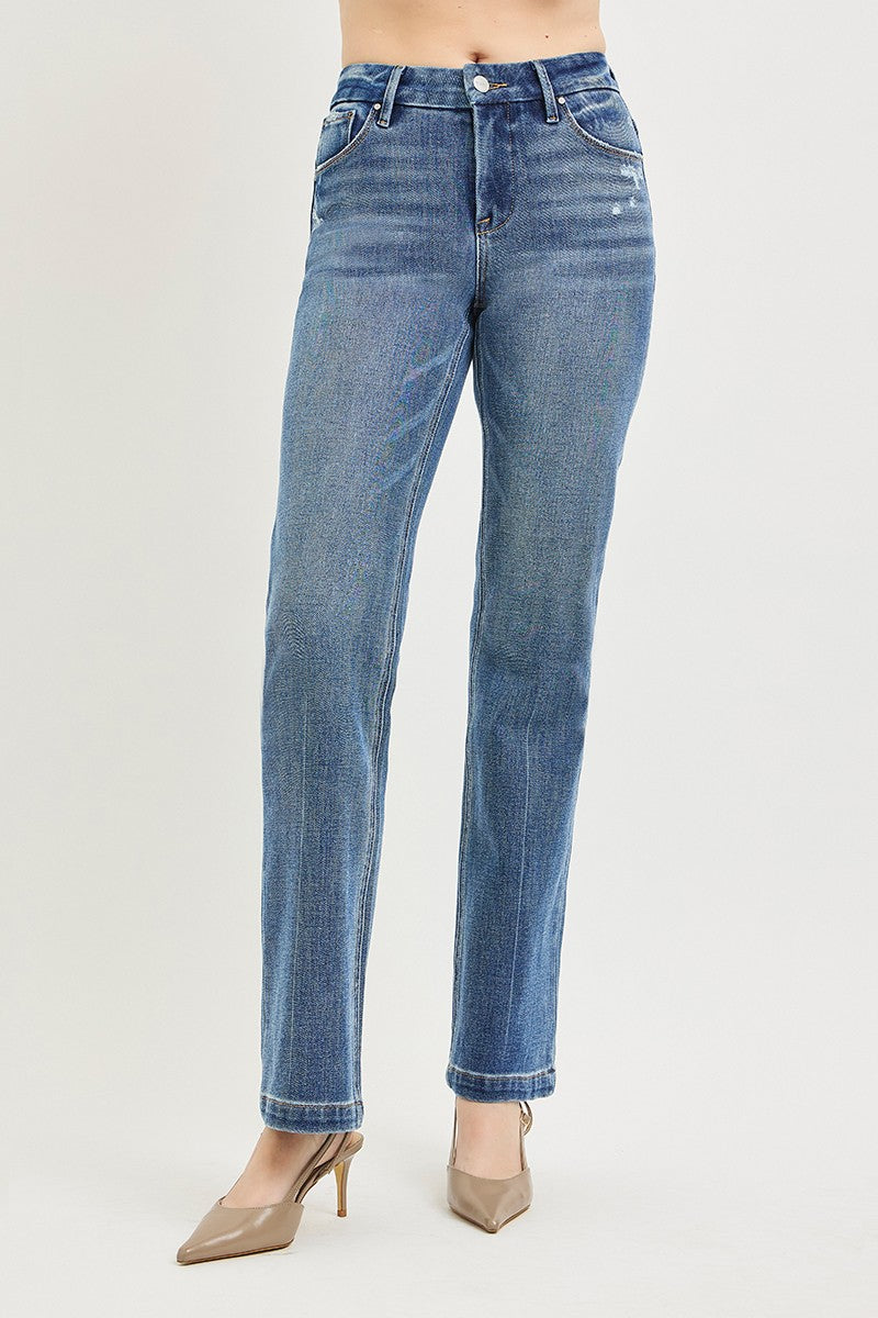 TUMMY CONTROL 4WAY STRETCH MID RISE STRAIGHT CREASE LINE