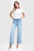 HIGH RISE CROP WIDE JEANS