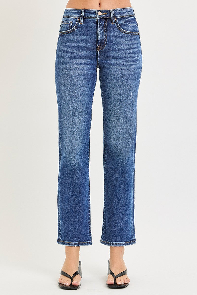 TUMMY CONTROL HIGH RISE ANKLE STRAIGHT JEANS