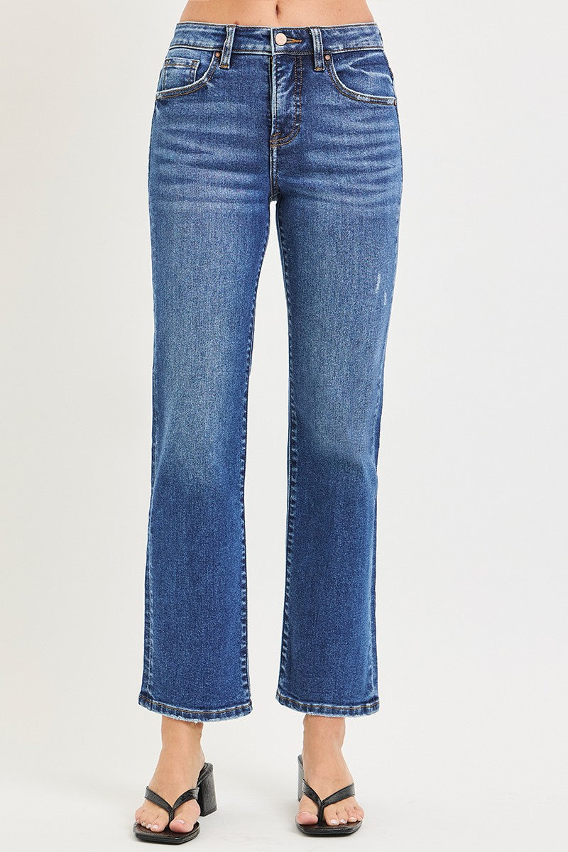 TUMMY CONTROL HIGH RISE ANKLE STRAIGHT JEANS