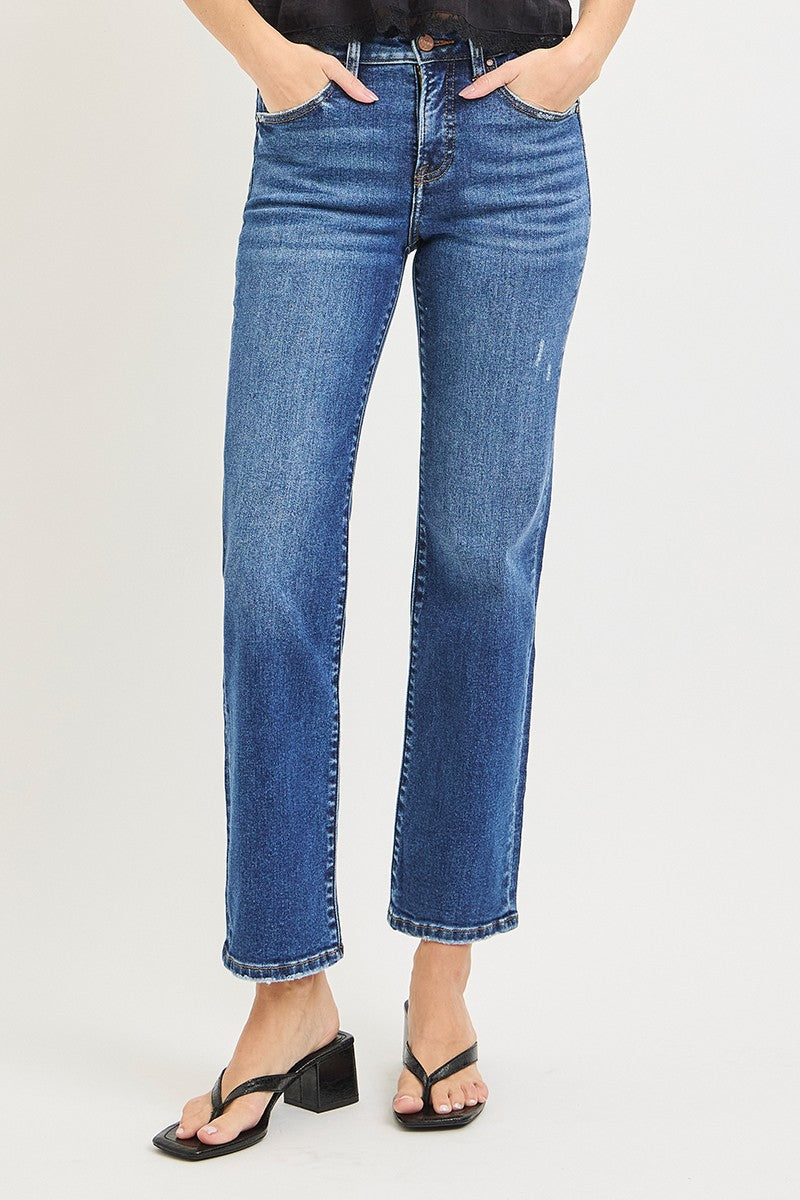 TUMMY CONTROL HIGH RISE ANKLE STRAIGHT JEANS