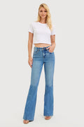 TUMMY CONTORL 4 WAY STRETCH HIGH RISE FLARE JEANS