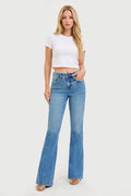 TUMMY CONTORL 4 WAY STRETCH HIGH RISE FLARE JEANS