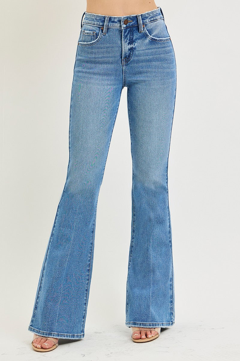 TUMMY CONTORL 4 WAY STRETCH HIGH RISE FLARE JEANS