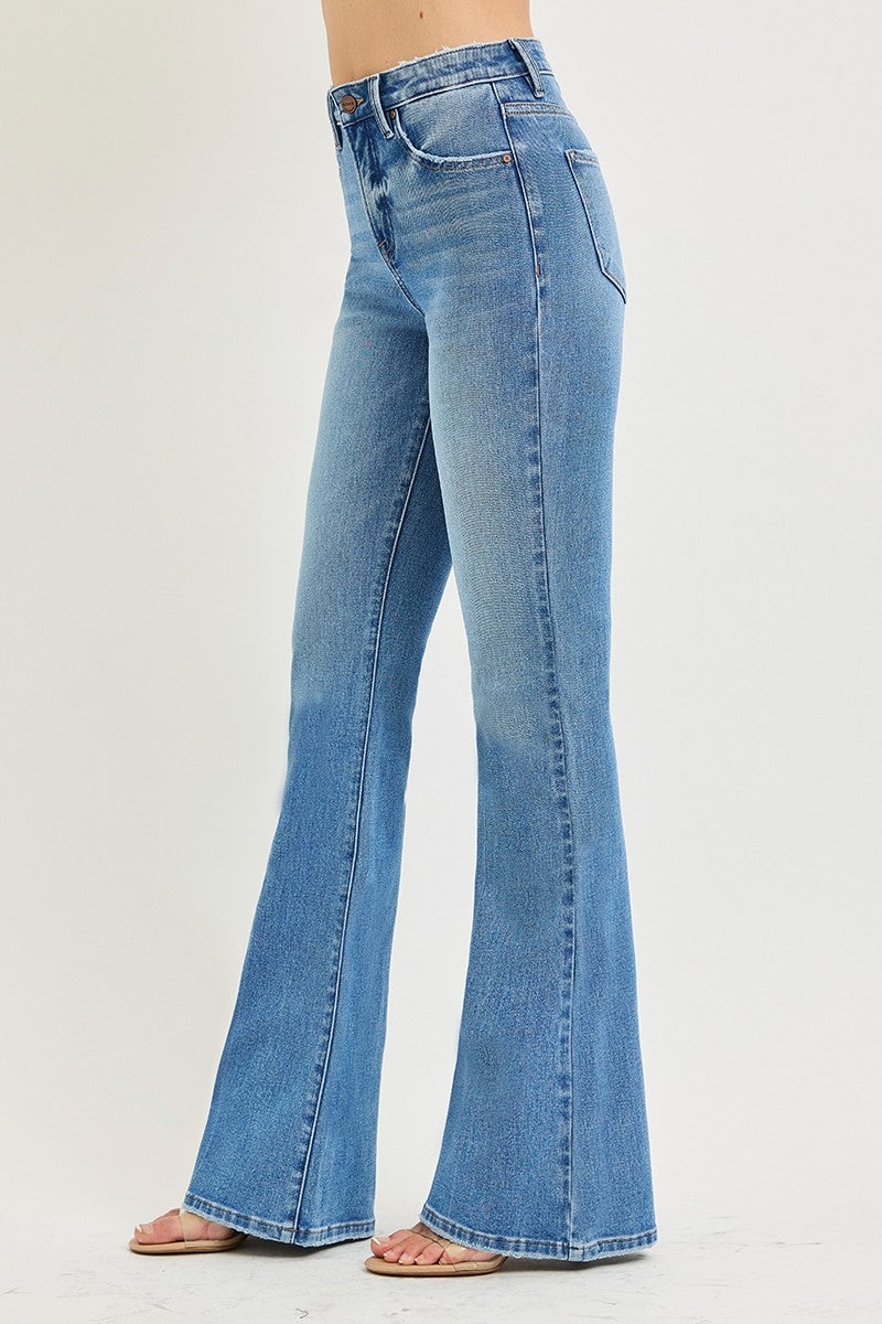 TUMMY CONTORL 4 WAY STRETCH HIGH RISE FLARE JEANS