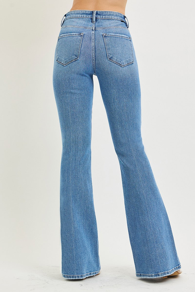 TUMMY CONTORL 4 WAY STRETCH HIGH RISE FLARE JEANS