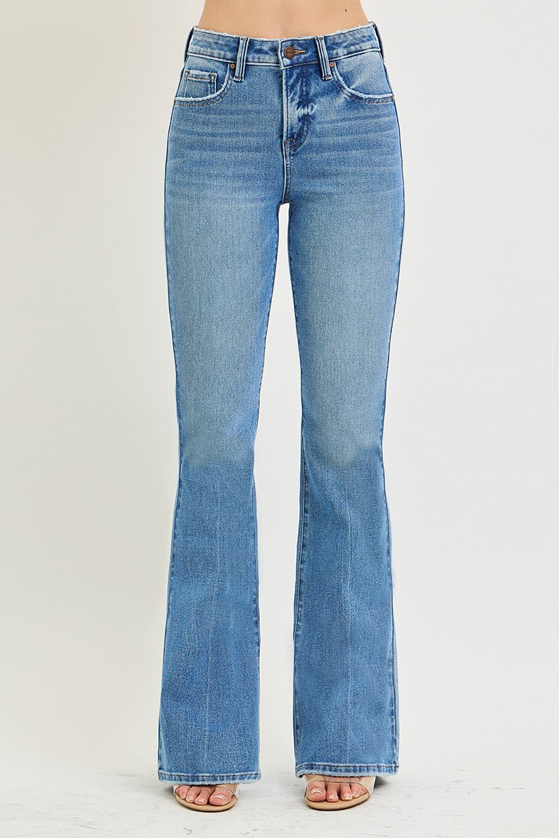 TUMMY CONTORL 4 WAY STRETCH HIGH RISE FLARE JEANS