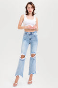 HIGH RISE-CROP STRAIGHT JEANS