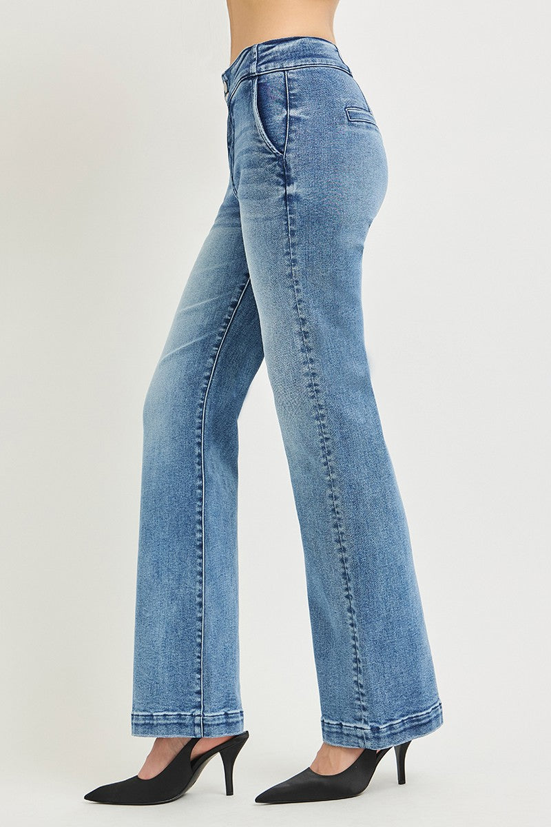 TUMMY CONTROL HIGH RISE BOOTCUT DOUBLE BUTTON DOWN