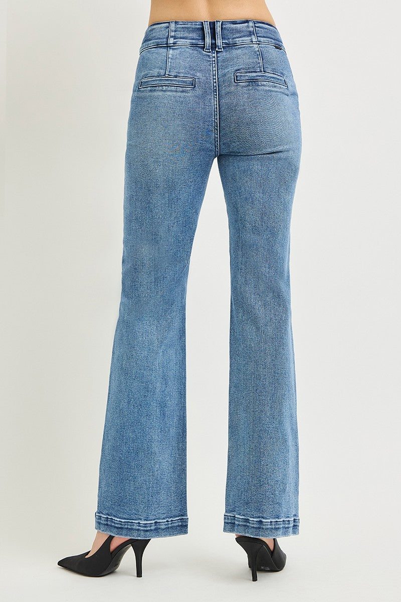 TUMMY CONTROL HIGH RISE BOOTCUT DOUBLE BUTTON DOWN