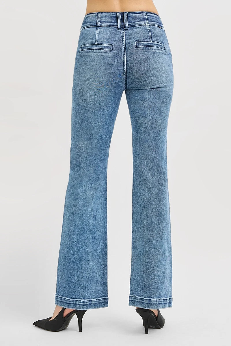 TUMMY CONTROL HIGH RISE BOOTCUT DOUBLE BUTTON DOWN