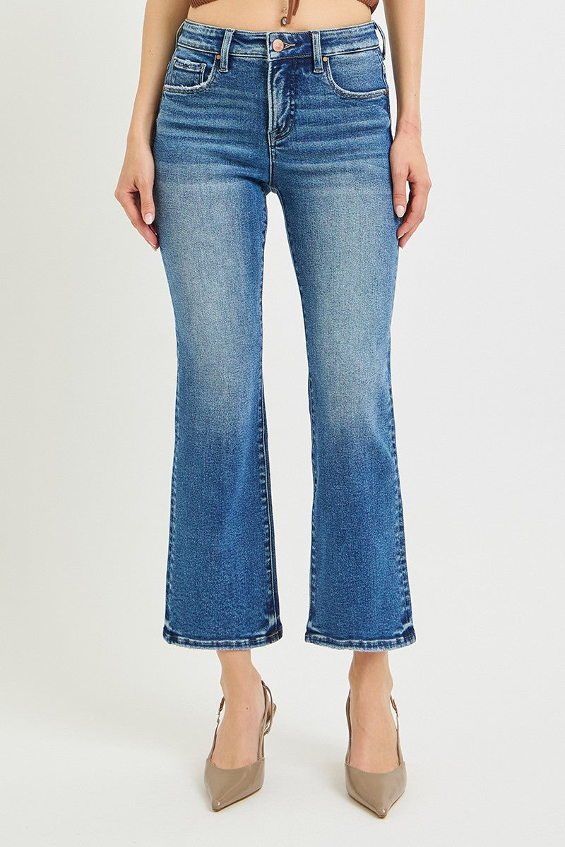 TUMMY CONTORL HIGH RISE CROP BOOTCUT JEANS