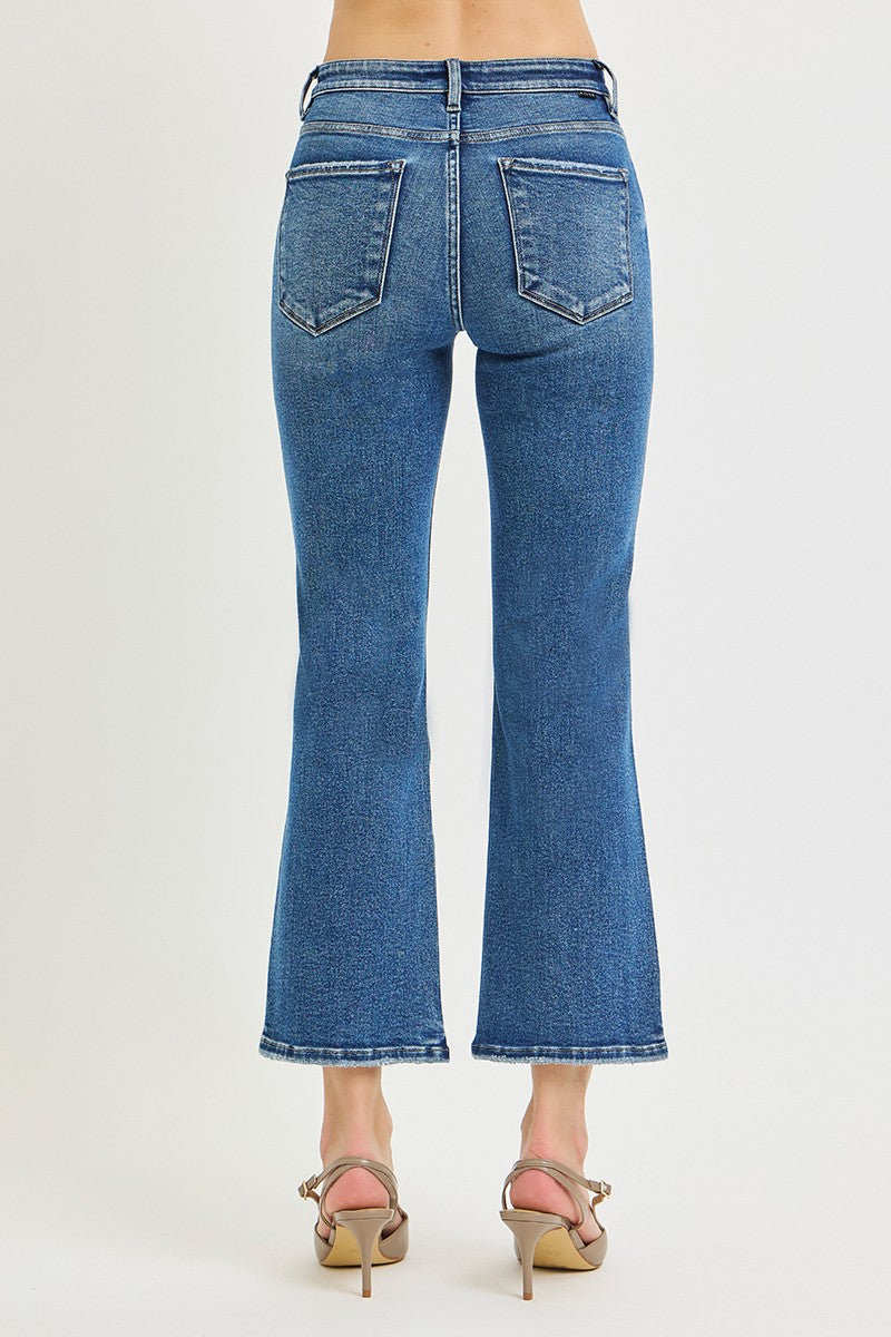 TUMMY CONTORL HIGH RISE CROP BOOTCUT JEANS