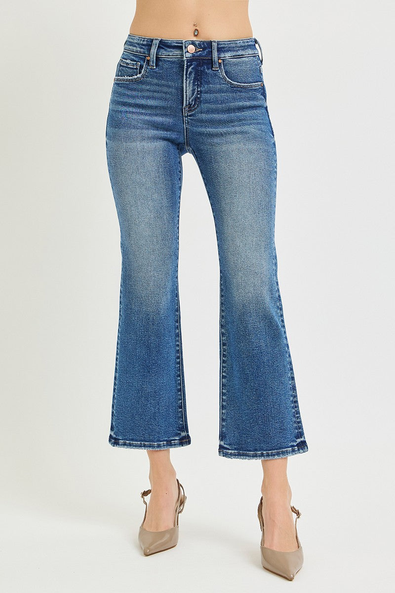 TUMMY CONTORL HIGH RISE CROP BOOTCUT JEANS