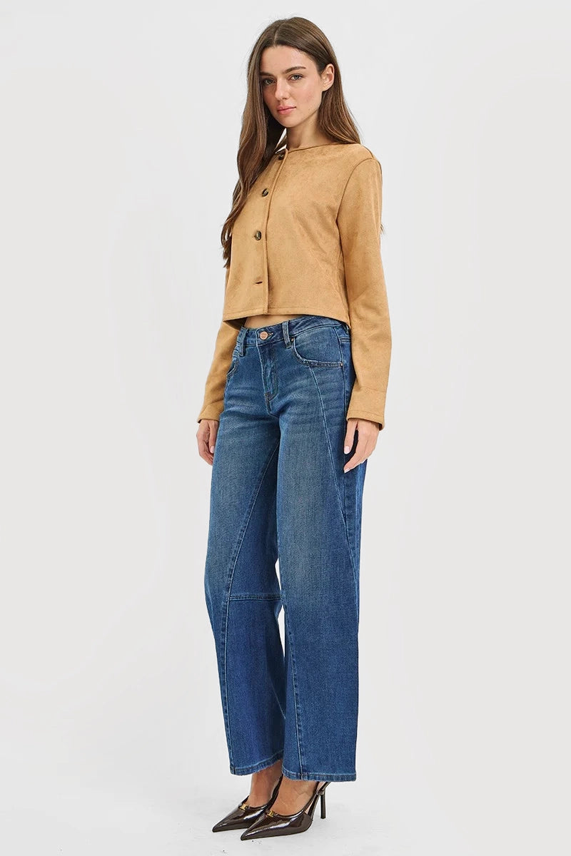 SLOUCHY BARREL TWISTED SEAM DETAIL JEANS