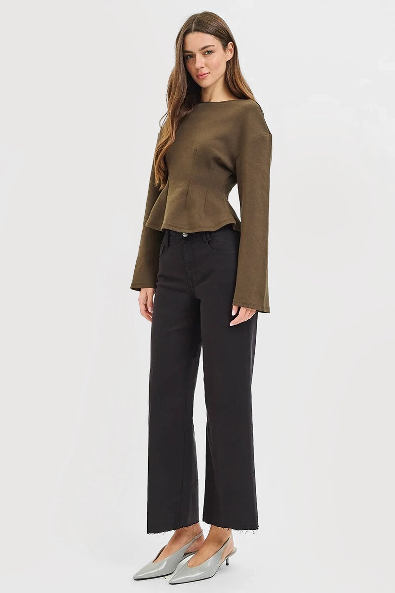 TUMMY CONTROL HIGH RISE ANKLE WIDE PANTS