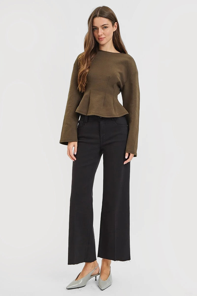 TUMMY CONTROL HIGH RISE ANKLE WIDE PANTS