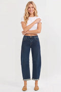 SLOUCHY CROP BARREL TEXTURED JEANS