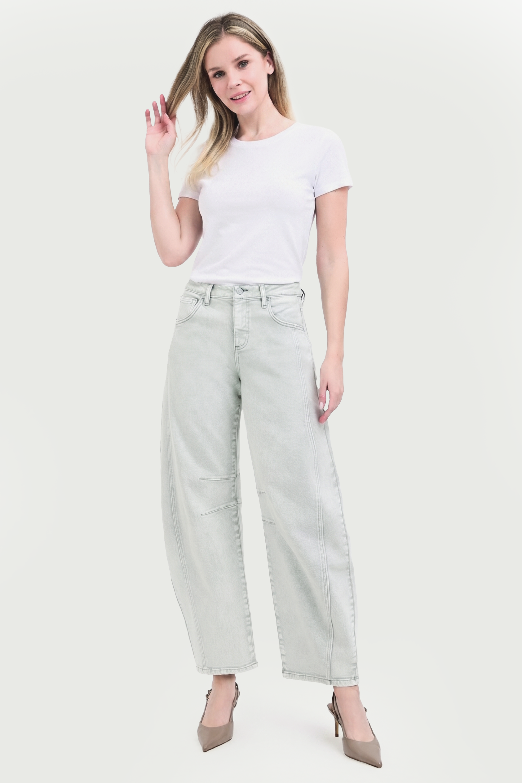 SLOUCHY ANKLE BARREL PANTS
