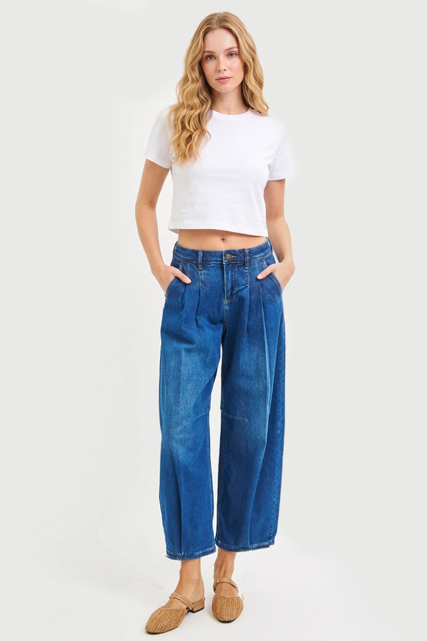 SLOUCHY CROP WIDE VOLUME LEG JEANS