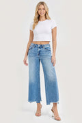 HIGH RISE CROP WIDE JEANS