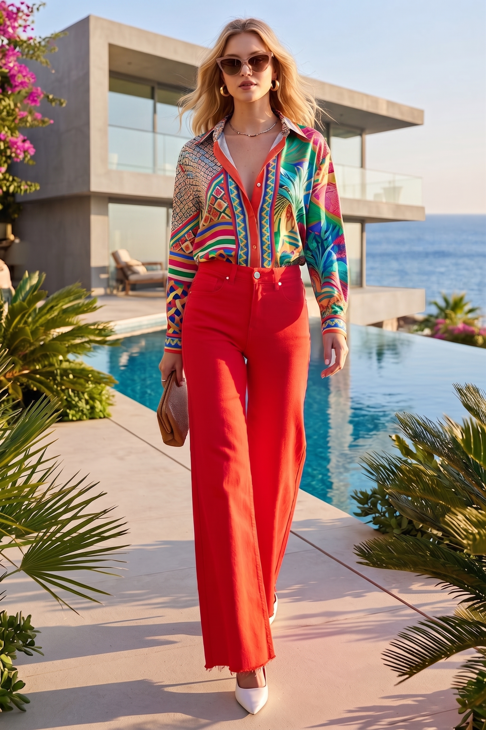 HIGH RISE WIDE LEG PALAZZO JEANS