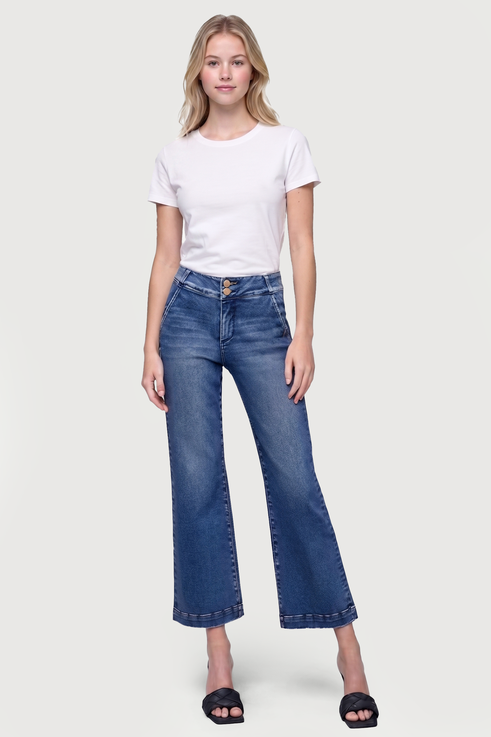 TUMMY CONTROL HIGH RISE CROP BOOT WIDE WAIST BAND